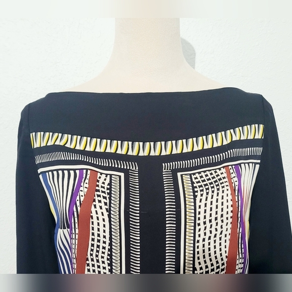 Diane von Furstenberg Silk Blend Shift Dress Women’s Size 6 Geometric Print - Picture 2 of 13